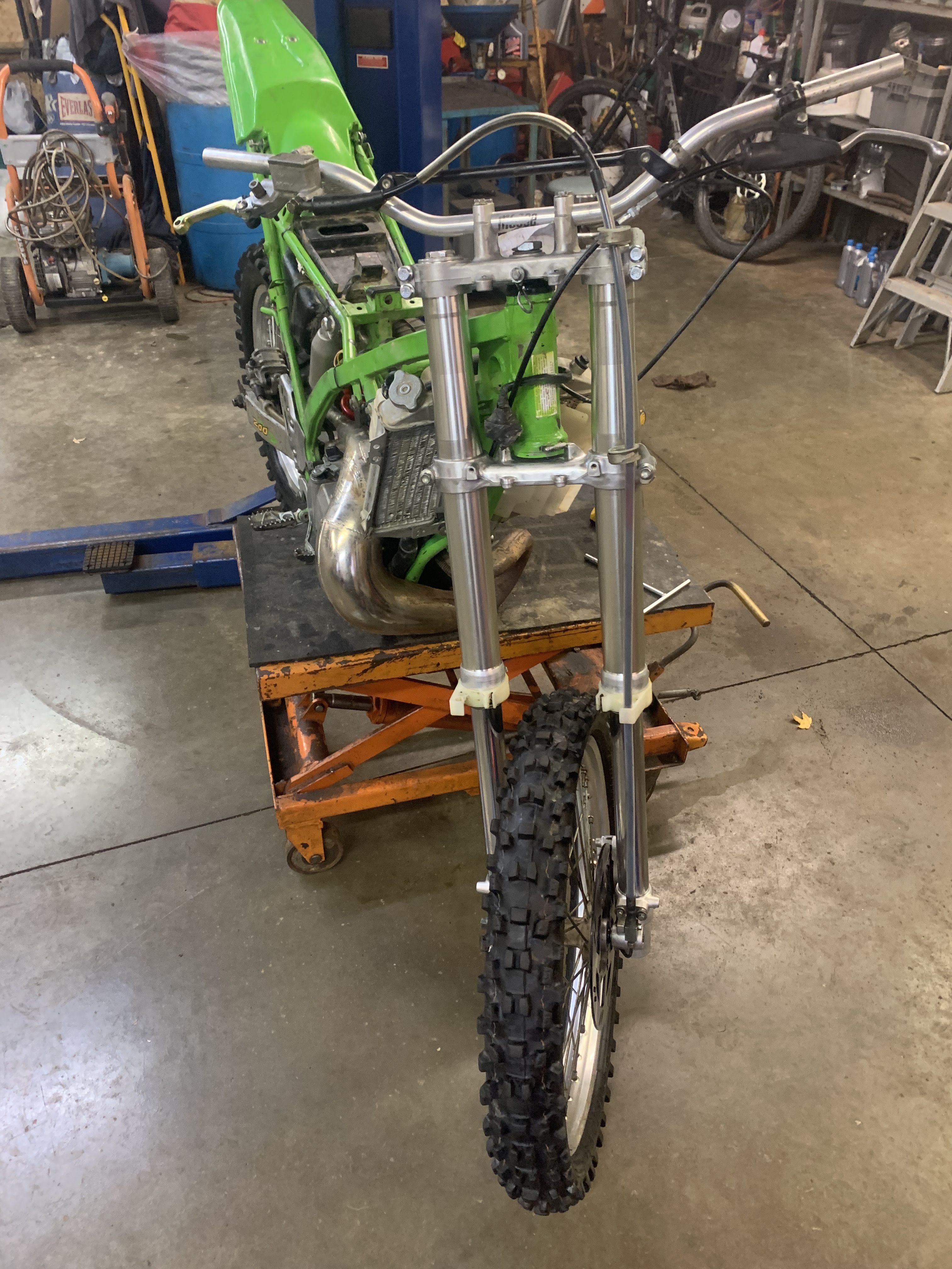 Installed front end - built up some weld on the steering stop.
