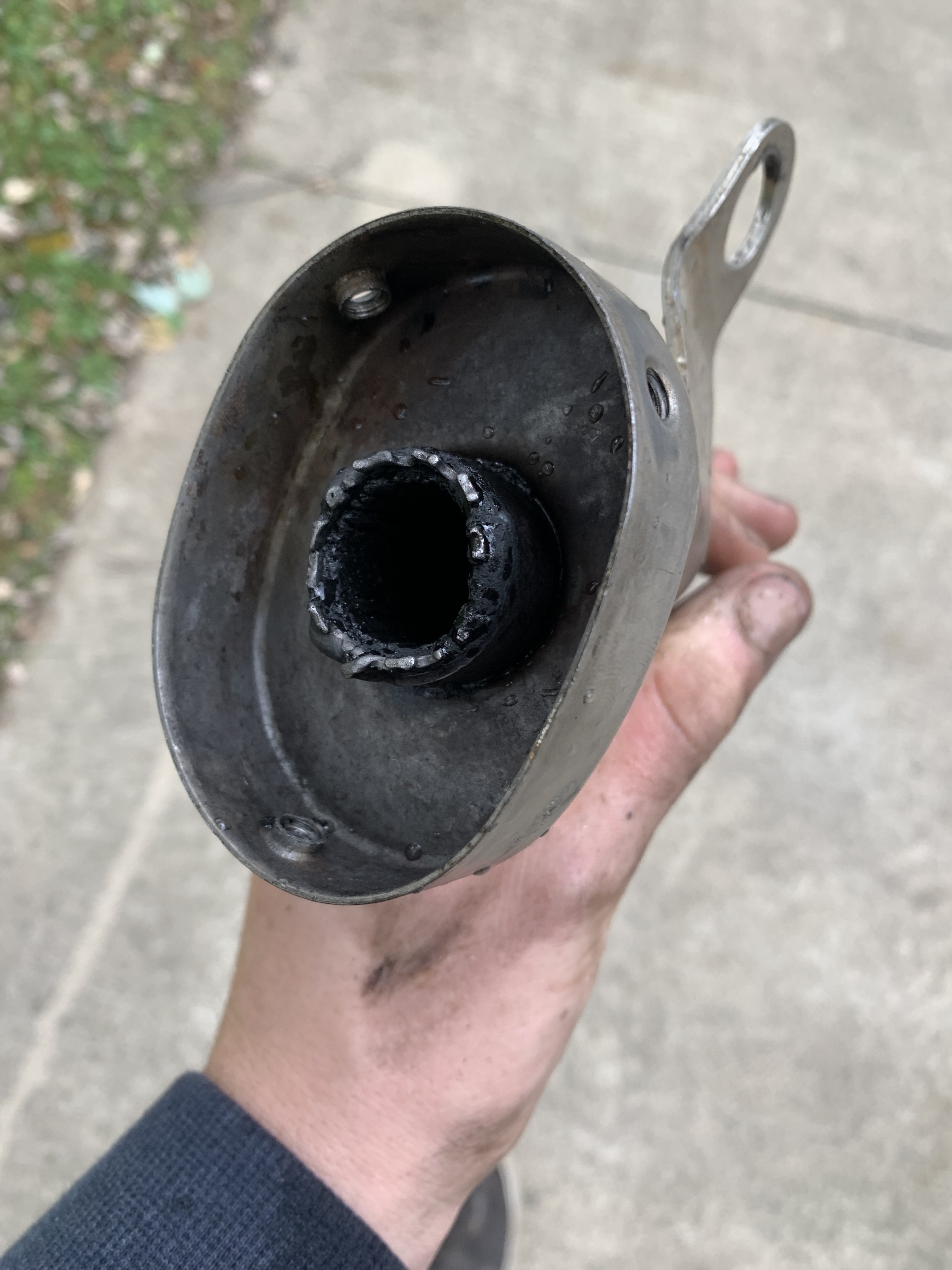 Exhaust core broken off